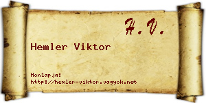Hemler Viktor névjegykártya